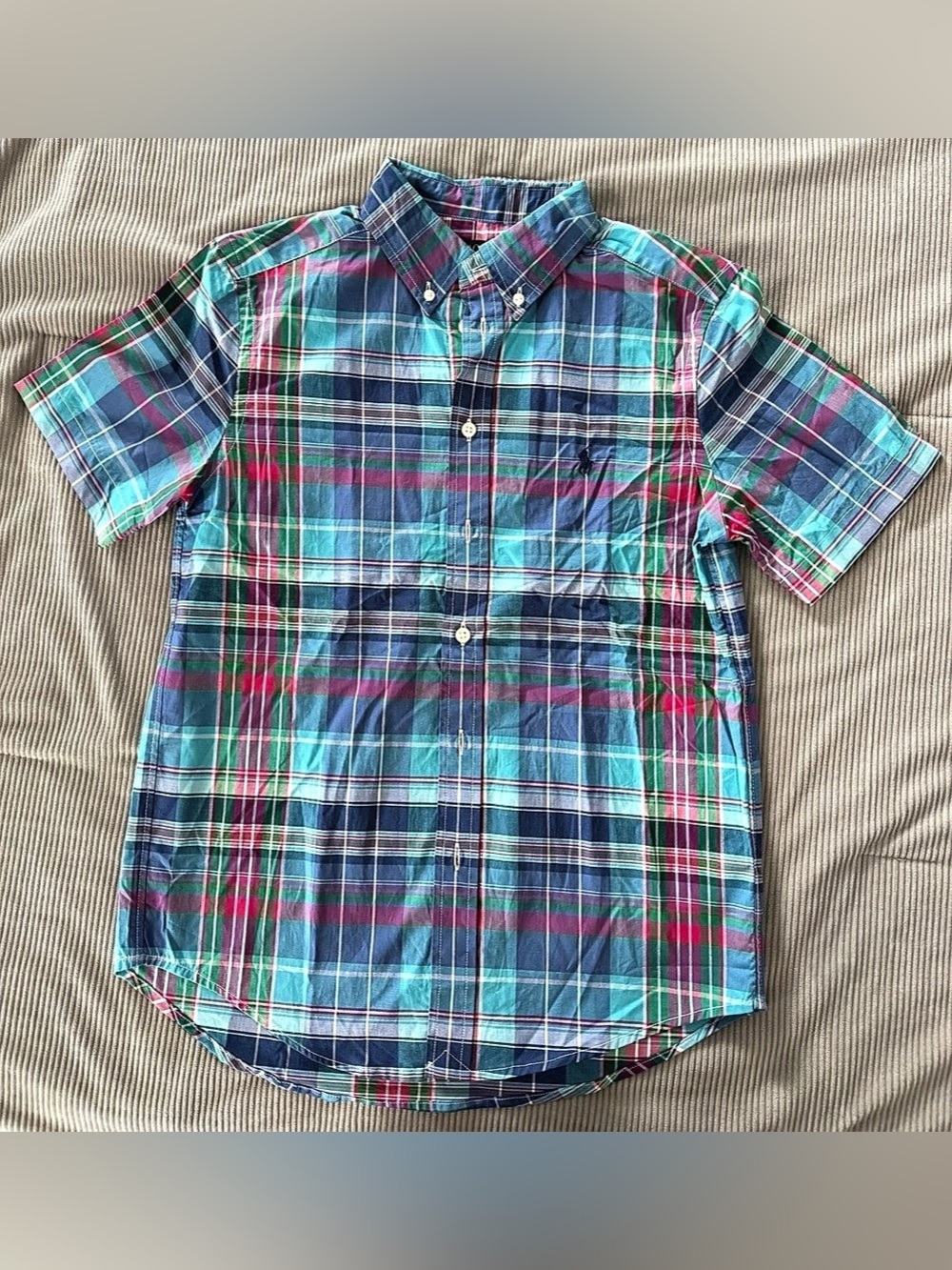Polo Ralph Lauren short sleeve plaid shirt Boys 12